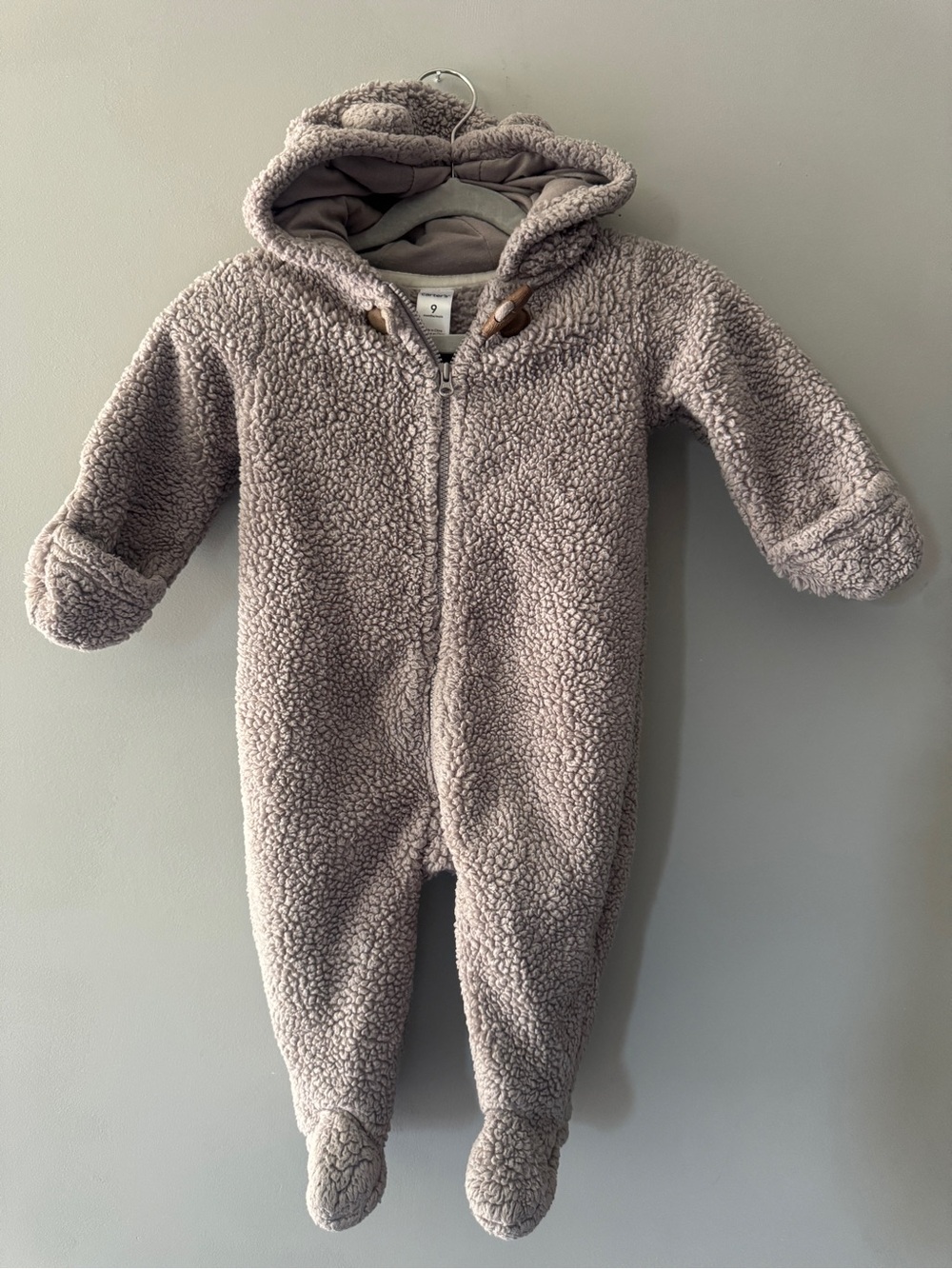 Carter's | Plush Sherpa Footed One-Piece in Taupe | 9M